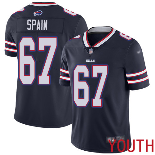 Youth Buffalo Bills #67 Quinton Spain Limited Navy Blue Inverted Legend NFL Jersey->women nfl jersey->Women Jersey